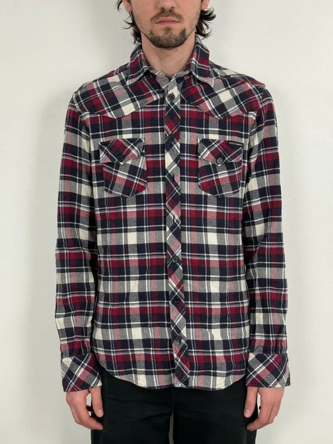 Dolce & Gabbana 2010s Dolce & Gabbana Red Black White Checkered Sicilian Shirt Size US M / EU 48-50 / 2 - 2 Thumbnail