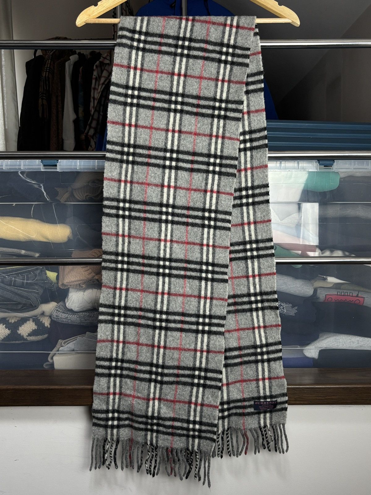 Burberry Burberry Vintage Grey Nova Check Scarf Size ONE SIZE - 1 Thumbnail