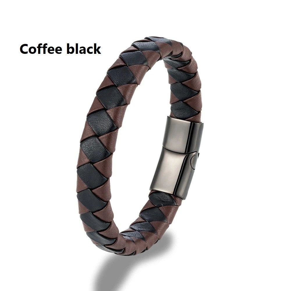 Other Braided Leather Bracelet Magnetic Buckle Cuff Gift For Him Size ONE SIZE - 11 Thumbnail