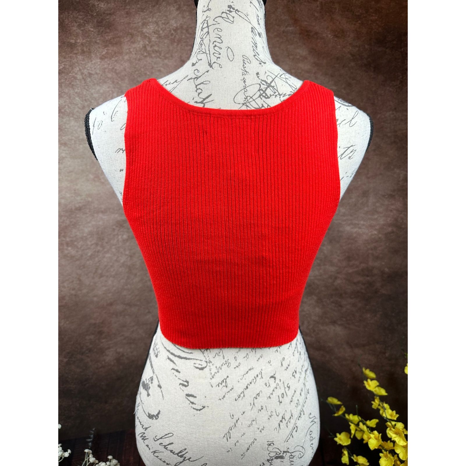 Other Lita by Ciara True Rib Crop Top - Fiery Red - size M Size M / US 6-8 / IT 42-44 - 10 Thumbnail
