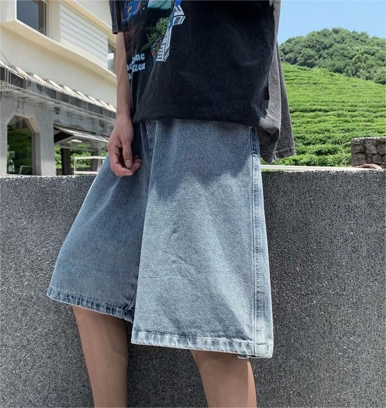 Japanese Brand × Jean Straight and versatile casual wide leg denim shorts Size US 30 / EU 46 - 3 Thumbnail