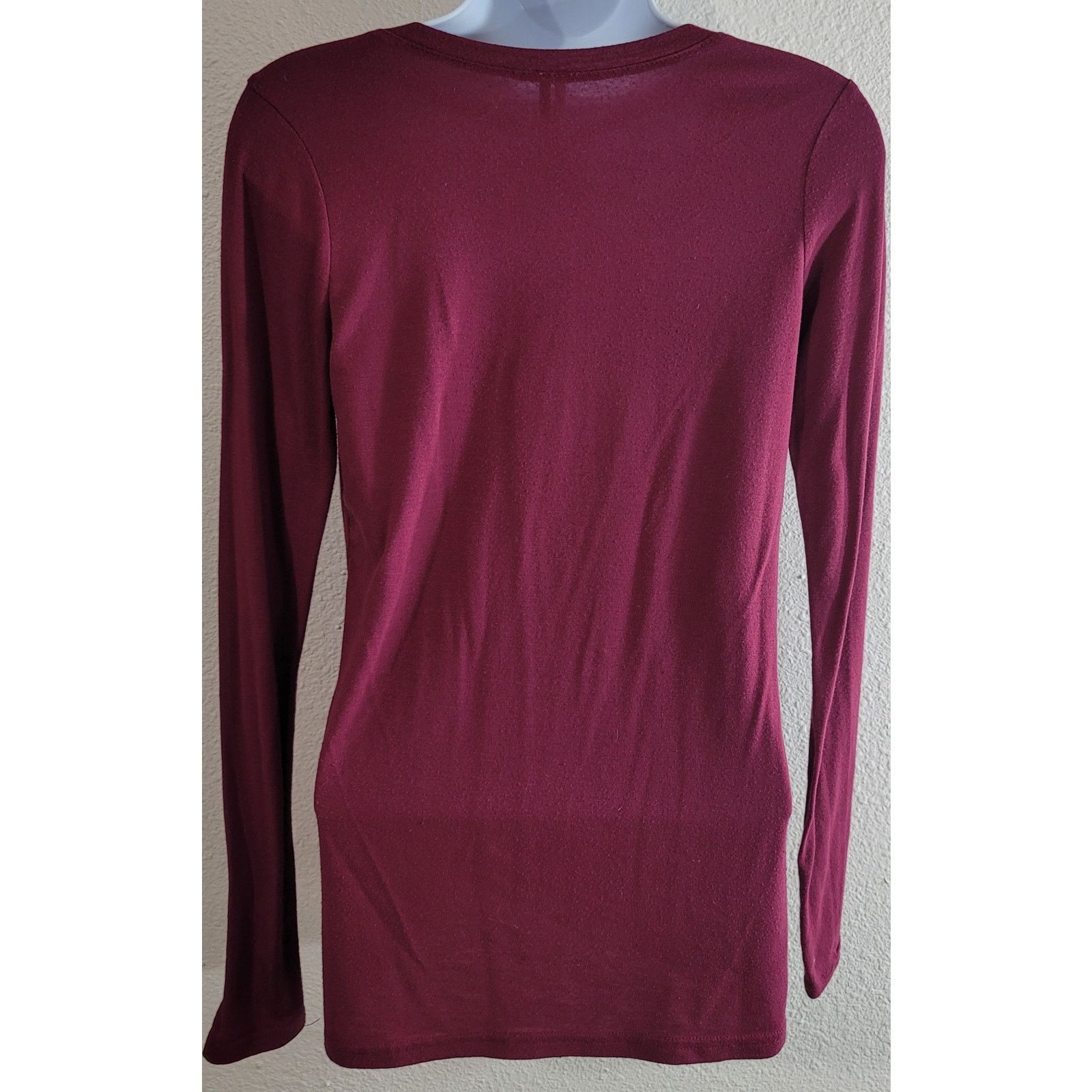 Other Poof Burgundy Crisscross Bodice V-Neck Top Small Soft Size S / US 4 / IT 40 - 2 Thumbnail