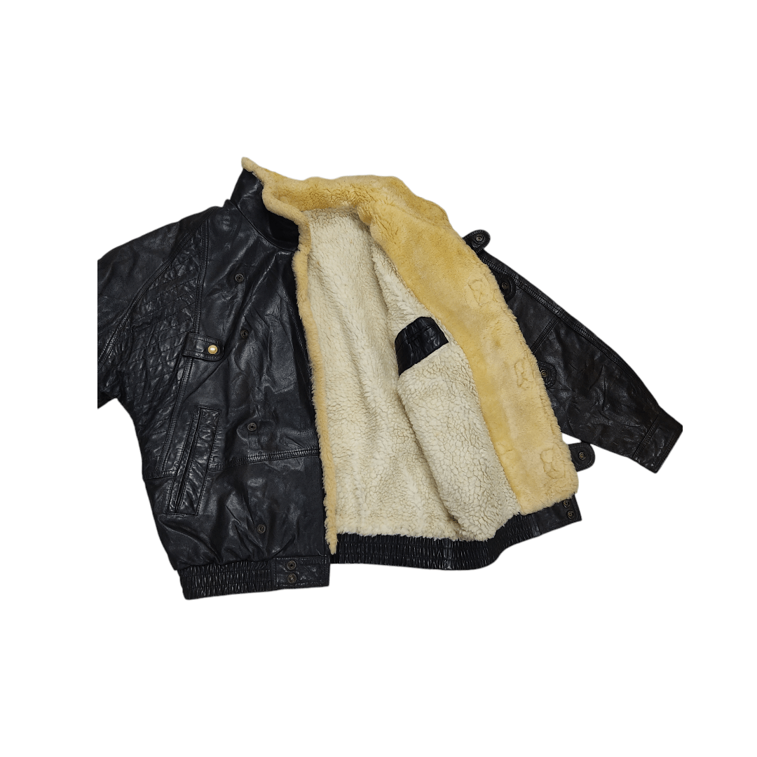 Genuine Leather Vintage 60s Bikers Shearling Fur Lined Leather Jacket Size US M / EU 48-50 / 2 - 12 Thumbnail