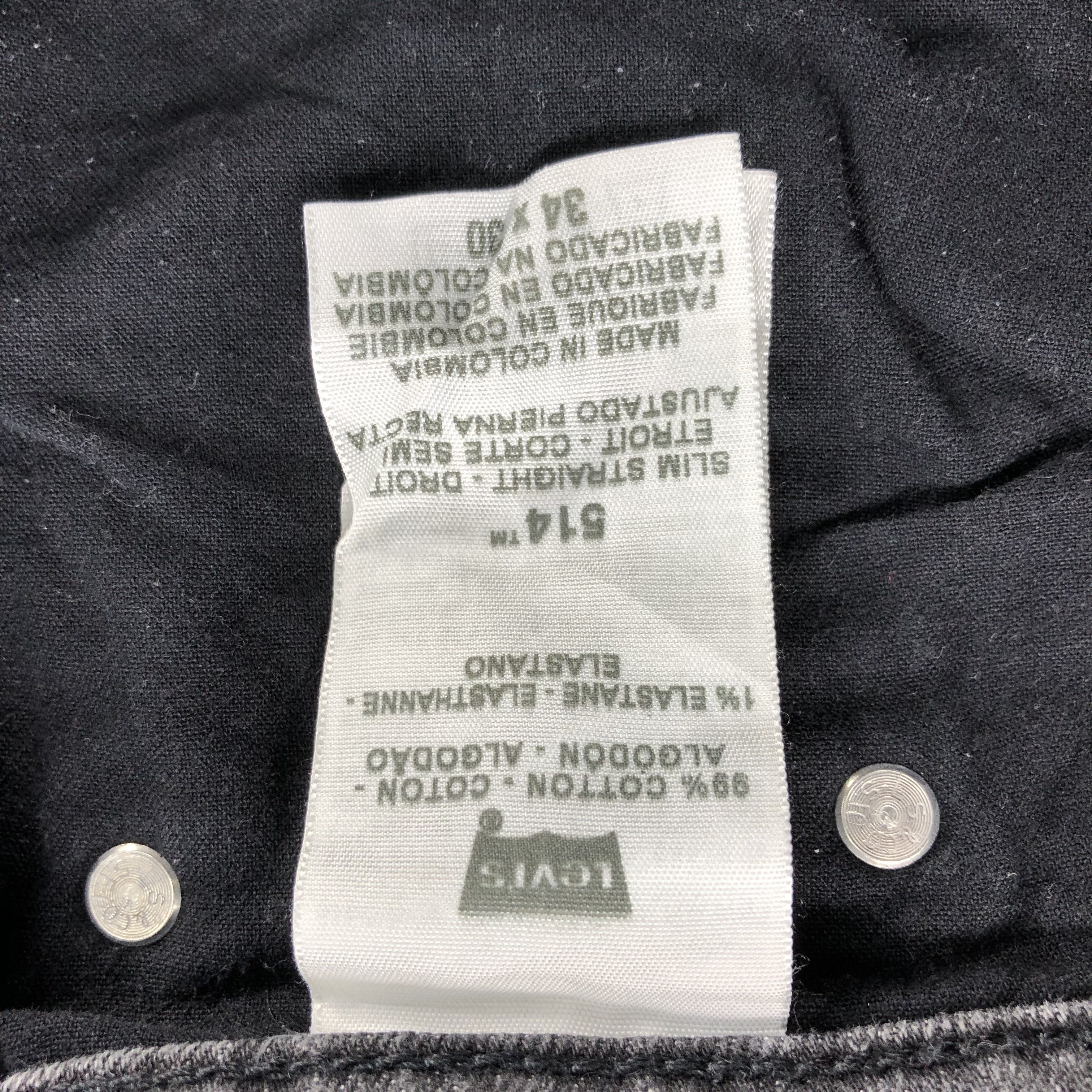 Levi's Vintage Faded Black Levis 514 Jeans-J2428 Size US 34 / EU 50 - 10 Thumbnail