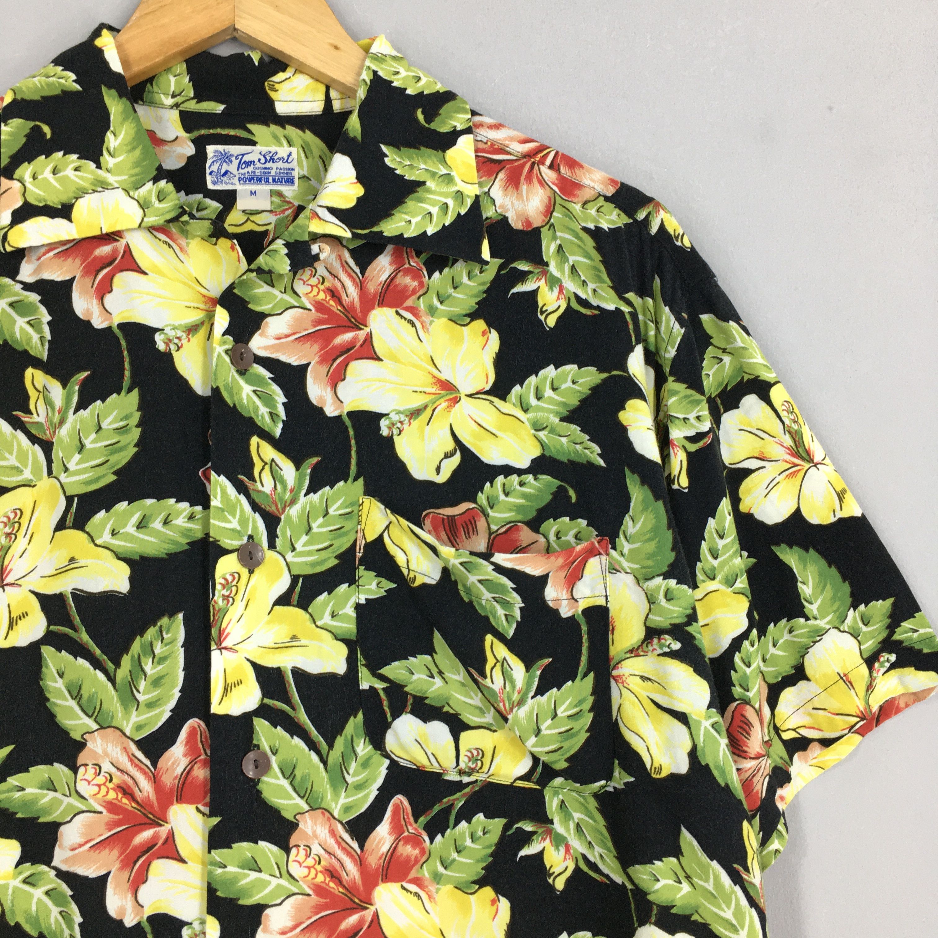 Vintage Tom Short Hawaiian Hibiscus Flower Tropical Hawaii Shirt M Size US M / EU 48-50 / 2 - 2 Thumbnail
