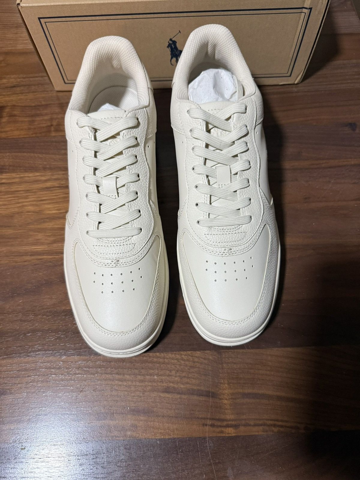 Polo Ralph Lauren Polo Ralph Lauren Masters Court Leather Sneaker in Ecru Size US 11 / EU 44 - 4 Thumbnail