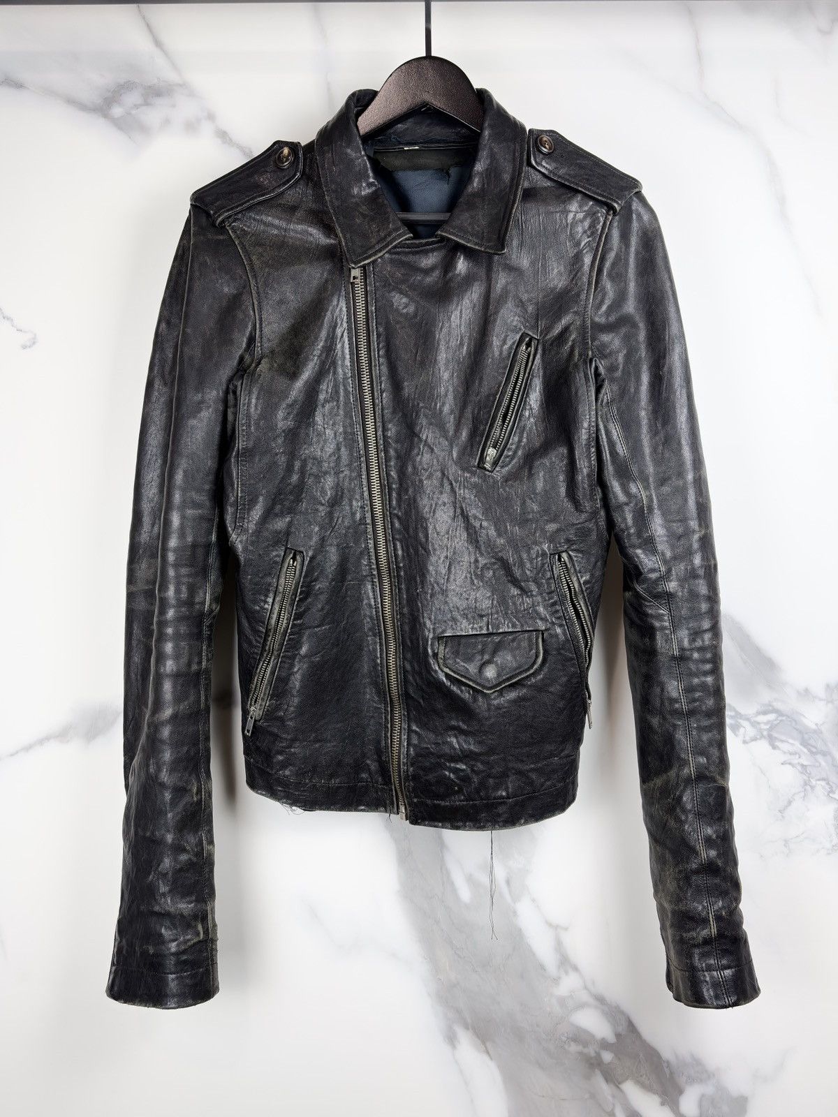 Rick Owens FW09 Rick Owens Crust Hammered Lamb Stooges Leather Jacket Size US S / EU 44-46 / 1 - 3 Thumbnail