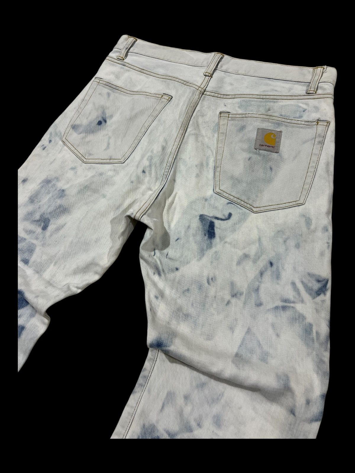 Carhartt × Vintage Y2K Carhartt 🇺🇸 Acid Wash Denim Slim Fit Jeans Double Knee Size US 33 - 2 Thumbnail