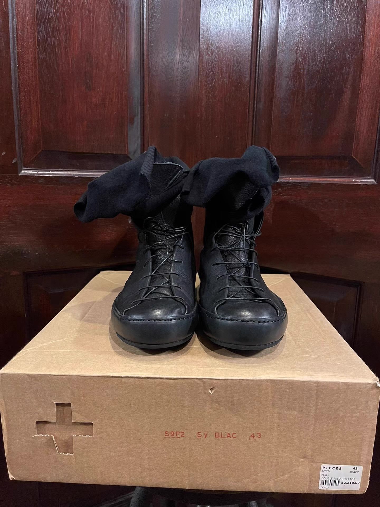 Ma+ m.a+ Men's Black Double Fold High-Top Sneakers. Ｑ25 Size US 10.5 / EU 43-44 - 1 Thumbnail