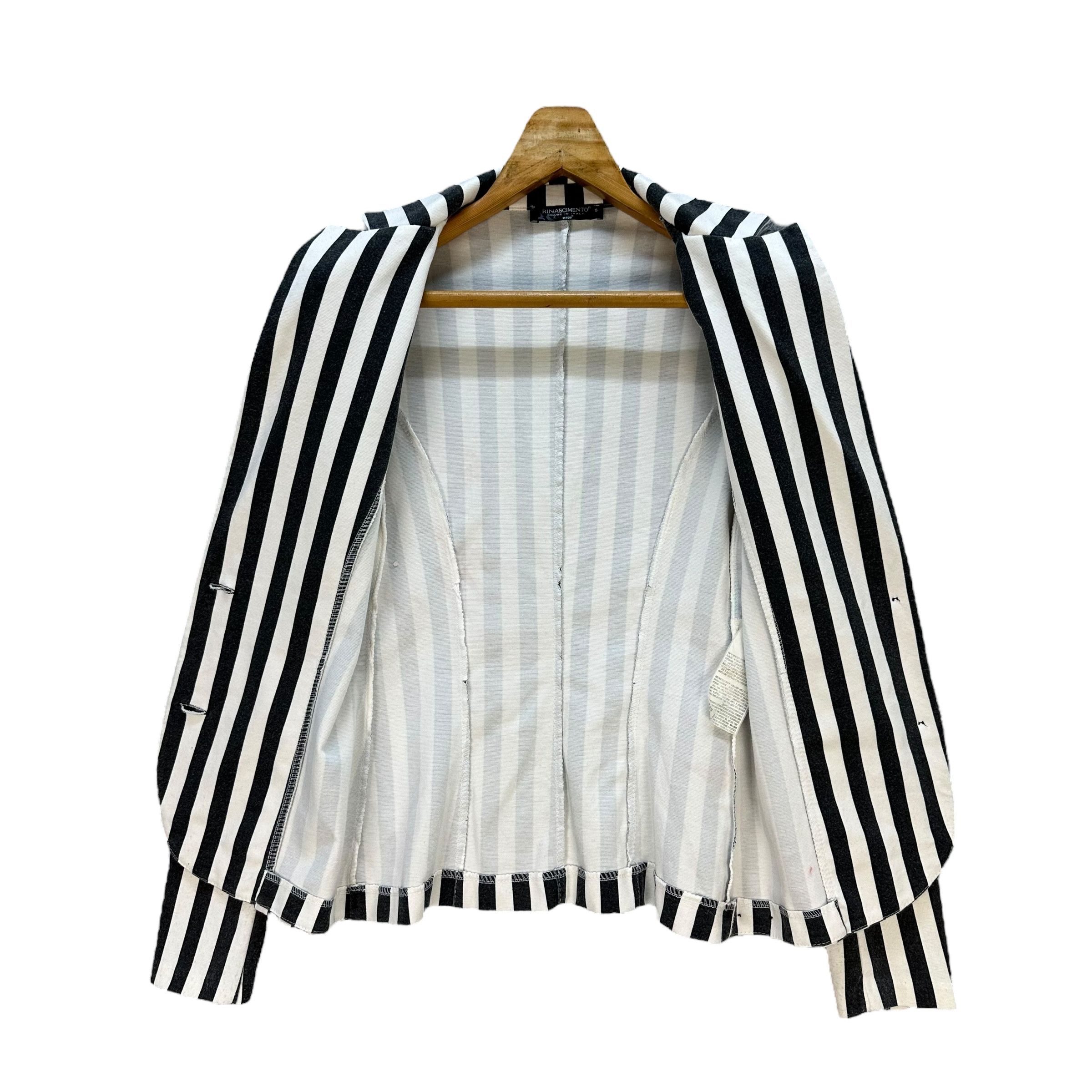 Other RINASCIMENTO Black White Striped Lightweight Blazer A75-1802 Size S / US 4 / IT 40 - 8 Thumbnail