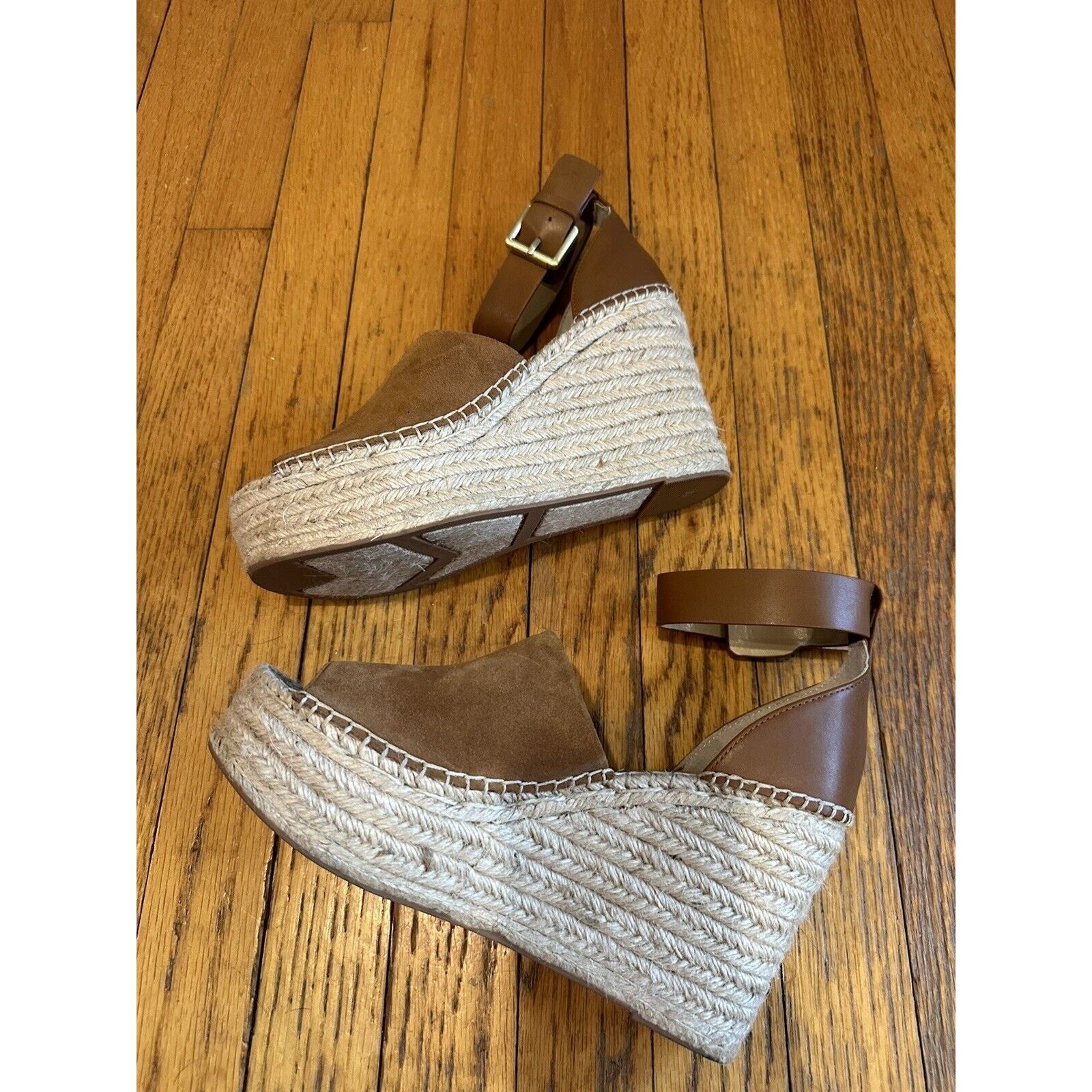 Marc Fisher Marc Fisher Adalyn Espadrille Wedge Sandals 9.5M EUC Brown Size US 9.5 / IT 39.5 - 9 Thumbnail