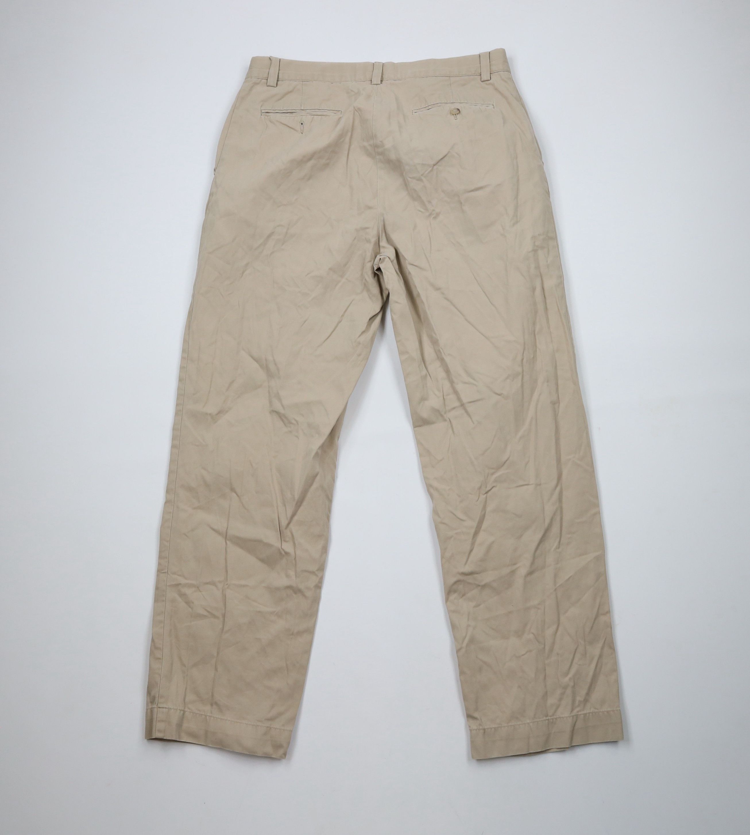 Ralph Lauren × Vintage Vintage 90s Ralph Lauren Wide Leg Chino Pants Cotton Beige Size US 33 - 7 Thumbnail