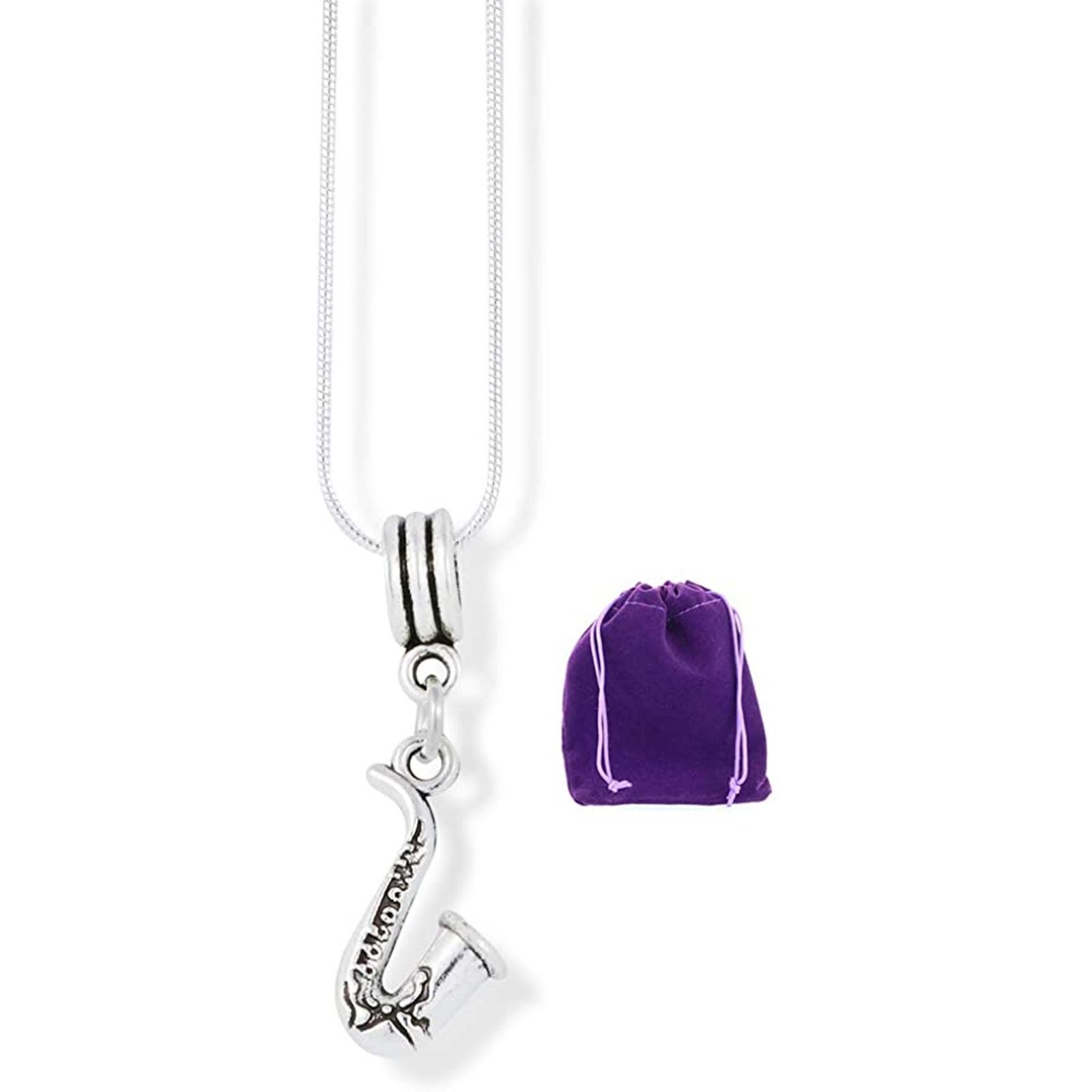 & Other Stories Saxophone Music Instrument Charm Snake Chain Necklace Size ONE SIZE - 1 Thumbnail