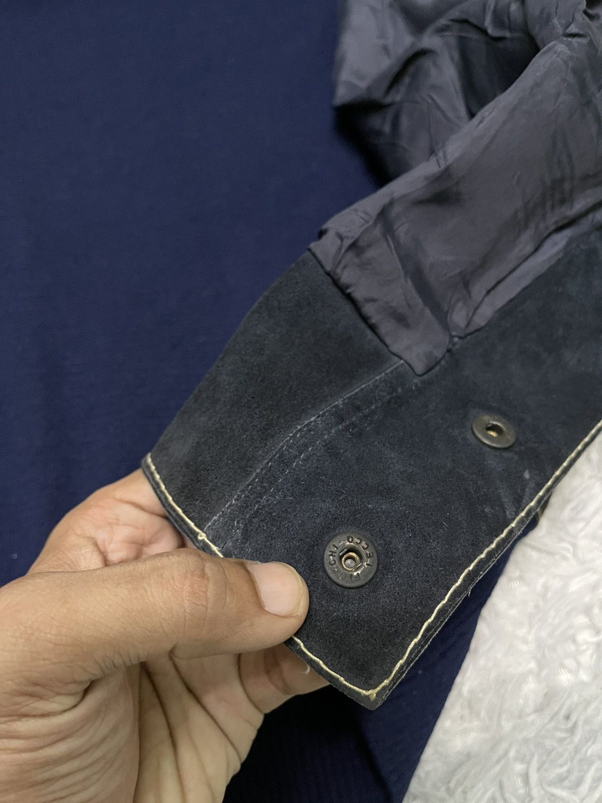 Vintage 70s SMITHS SUEDE LEATHER AND KNITWEAR RARE DESIGN Size US M / EU 48-50 / 2 - 10 Thumbnail