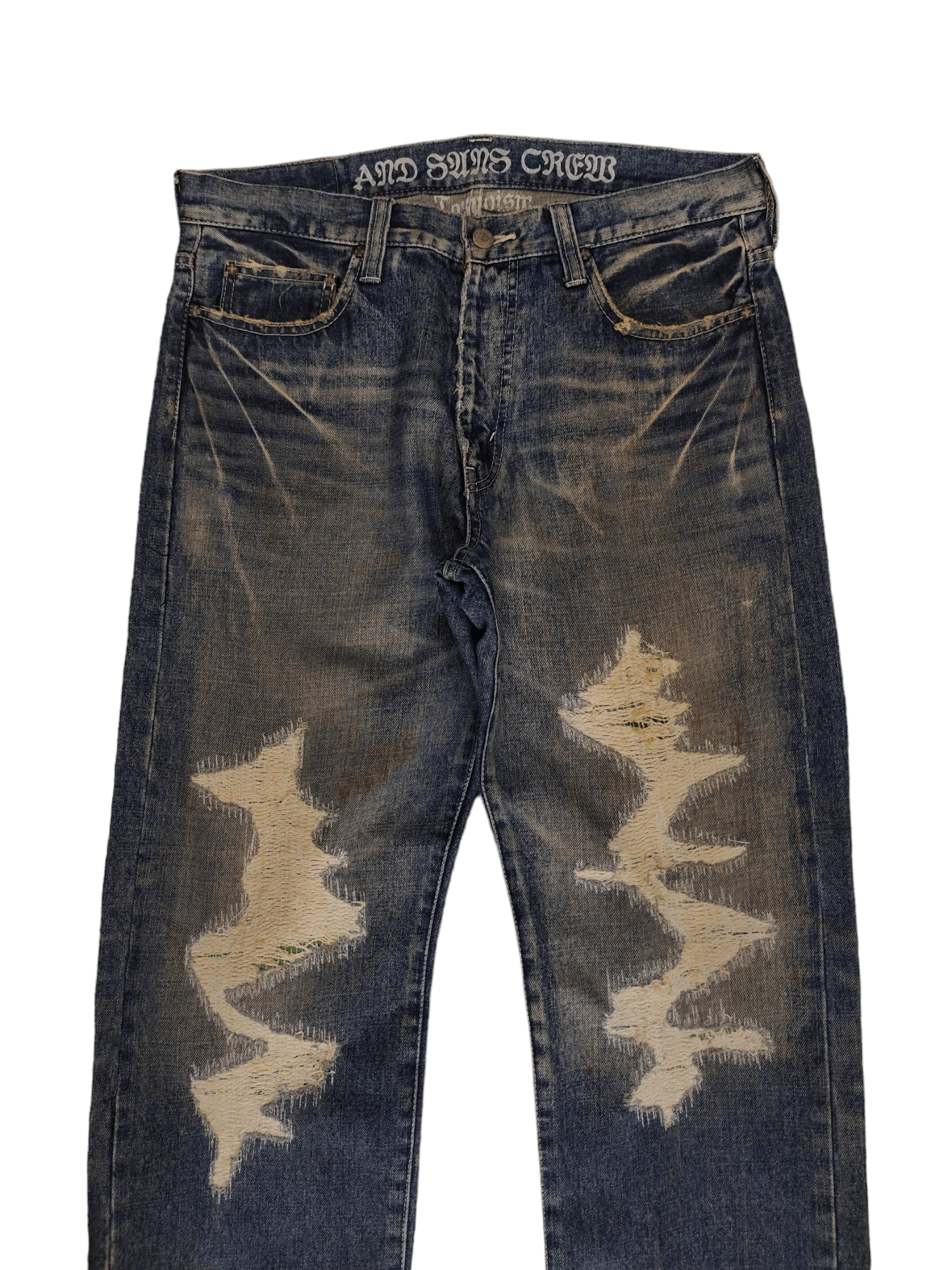 Kapital Vintage Andsuns Japan Clawmark Distress Repaired LooseJeans Size US 34 / EU 50 - 2 Thumbnail