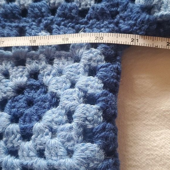 Handmade Handmade Upcycled Crocheted Blue Granny Square 2 pc Sz Ĺ-XL Size XL / US 12-14 / IT 48-50 - 6 Thumbnail