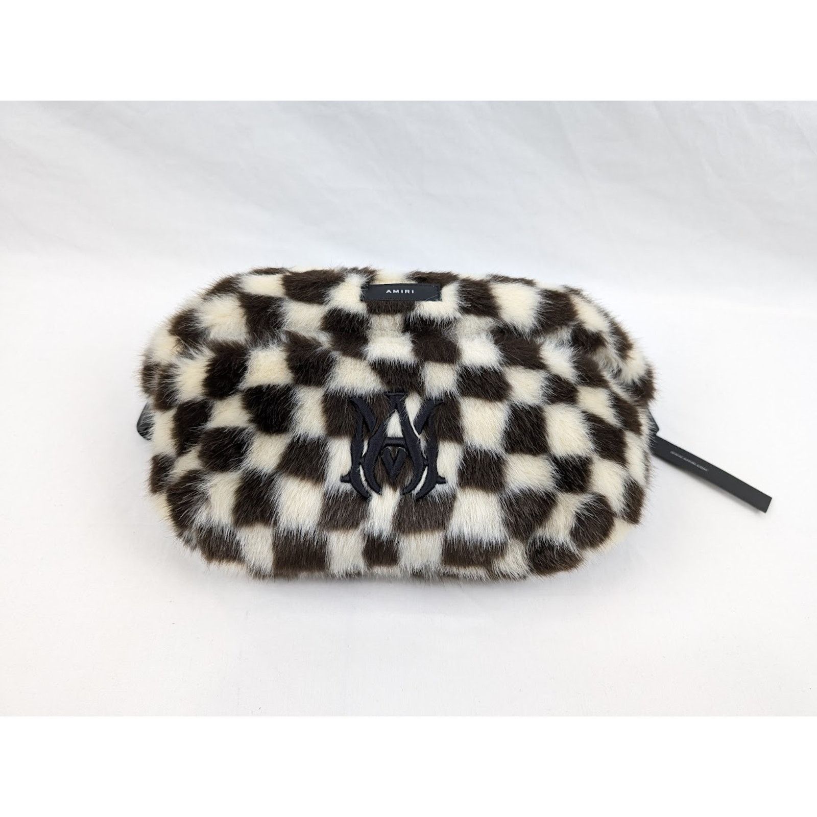 Amiri o1rshd1 DUP/ Size: OS/Faux Fur Checkered Bumbag Black/White Size ONE SIZE - 1 Thumbnail