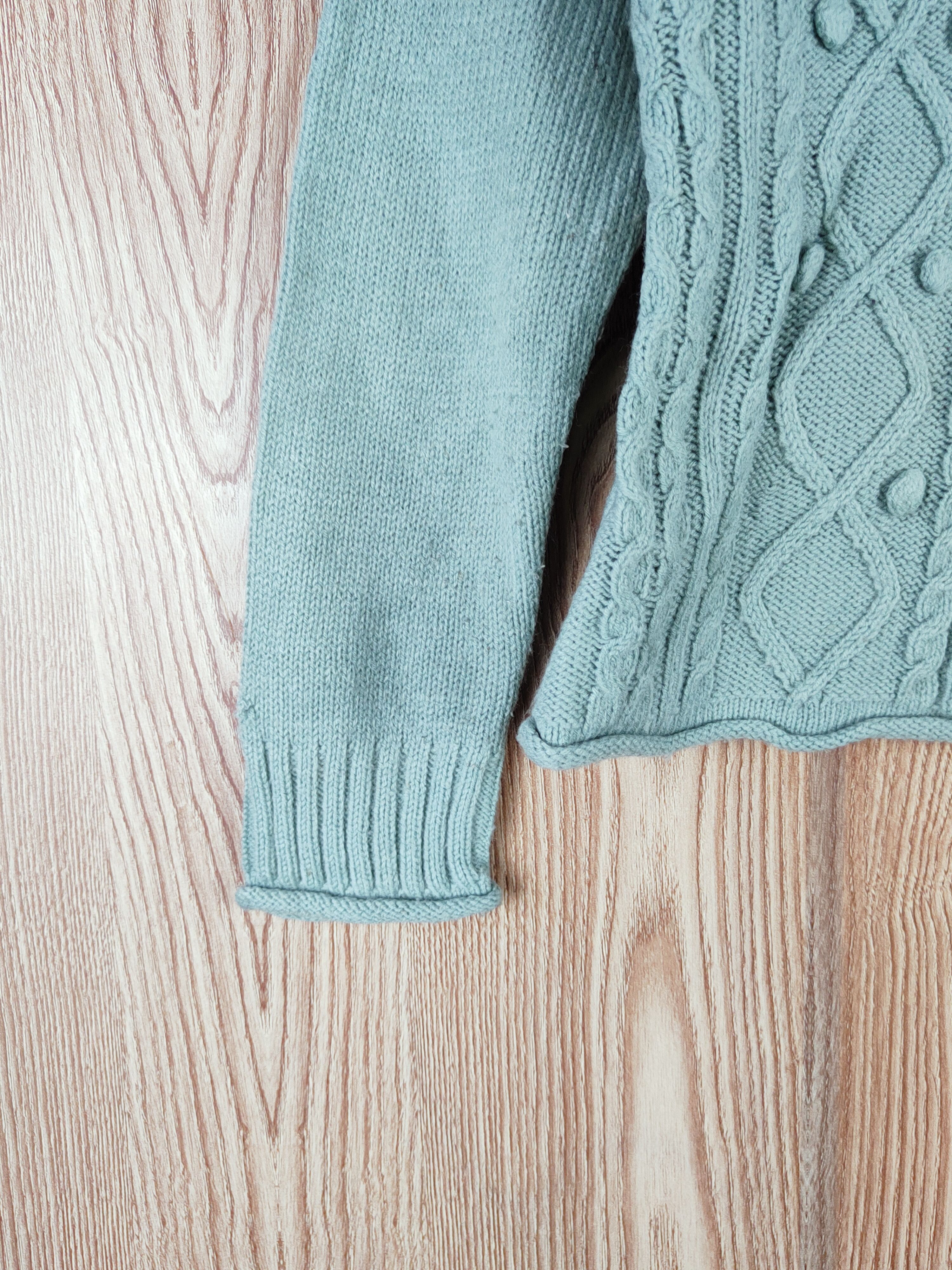 Japanese Brand × Vintage L& Beautiful Green Ripped Knitwear Cardigan #w875 Size M / US 6-8 / IT 42-44 - 4 Thumbnail