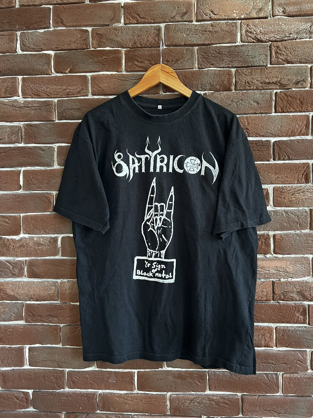 image of Vintage Y2K Satyricon Diabolical Black Metal Band T Shirt, Men's (Size XL)