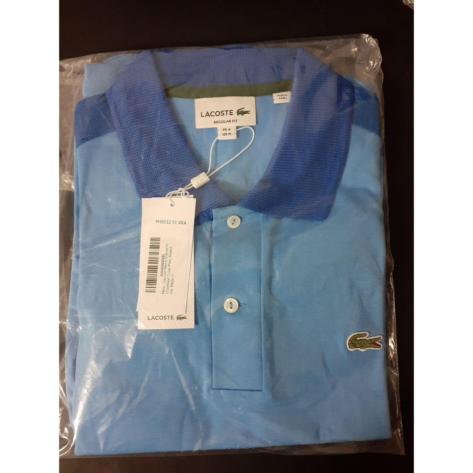 Lacoste Lacoste Men's Short Sleeve Tape Detail Polo Shirt Blue M Size US M / EU 48-50 / 2 - 2 Thumbnail