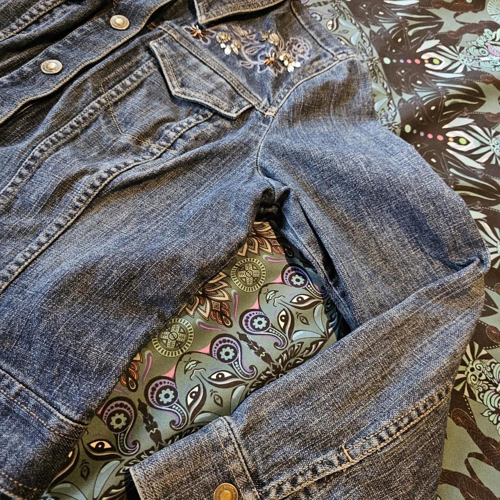 Designer Liz Claiborne Women's Blue Jean Jacket Size S / US 4 / IT 40 - 6 Thumbnail