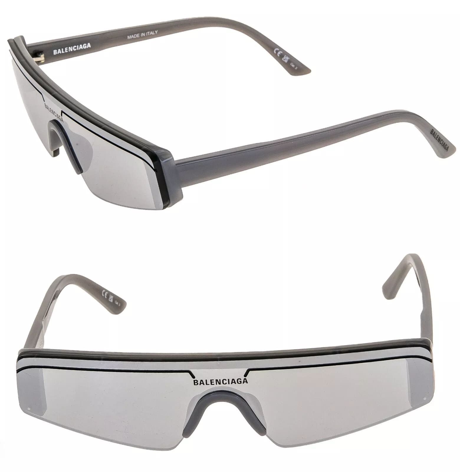 Balenciaga BALENCIAGA SKI 0003 Gray Mirror Slim Fashion BB0003S 011 Size ONE SIZE - 1 Thumbnail