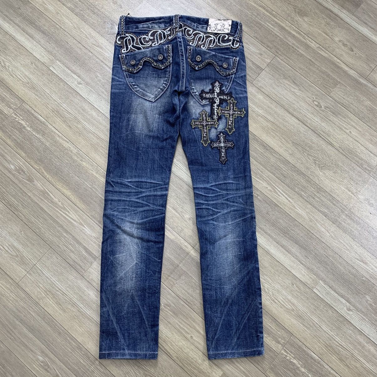 Japanese Brand Y2K Vintage Red Pepper Cross Punk Distressed Skinny Jeans Size US 28 / EU 44 - 1 Thumbnail