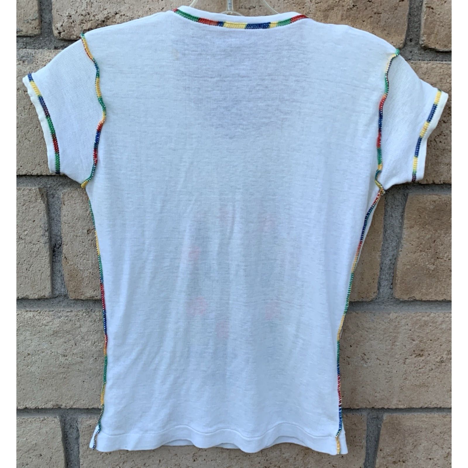 Rainbow VINTAGE I Got Leid Hawaiian Style Ladies T Shirt Neon Graphics Rainbow Stitching Size M / US 6-8 / IT 42-44 - 7 Thumbnail