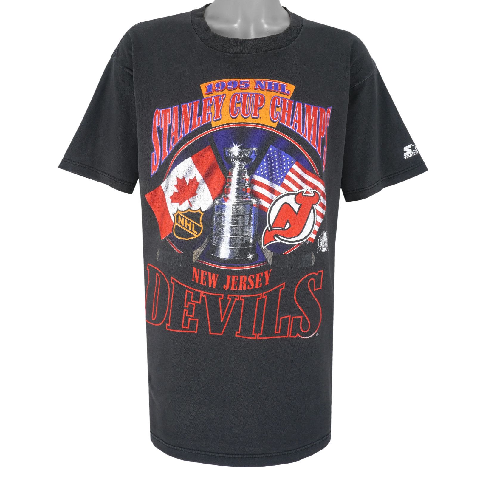 Starter New Jersey Devils 1995 NHL Stanley Cup Champs Starter T Sz L Size US L / EU 52-54 / 3 - 3 Thumbnail