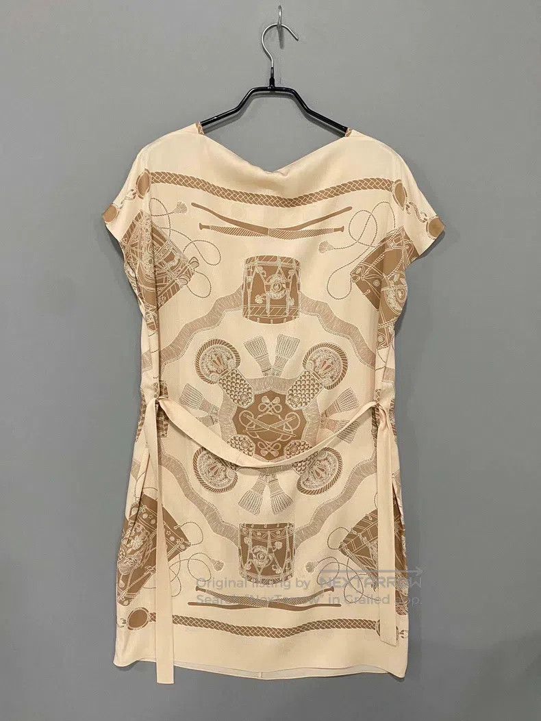 Hermes Hermes New Season Nude Patterned Silk Dress Size XS / US 0-2 / IT 36-38 - 3 Thumbnail