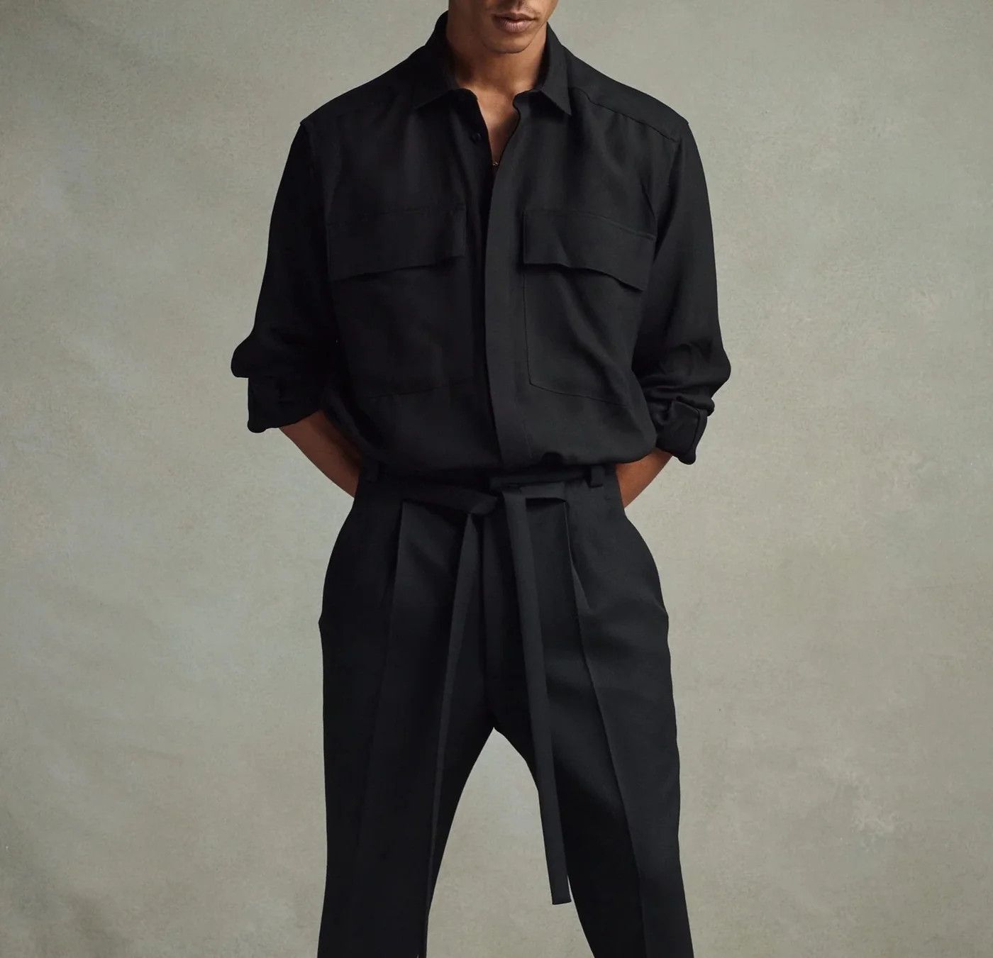 Fear of God FEAR OF GOD Black Long Sleeve Oversized Crepe Shirt Size US XL / EU 56 / 4 - 2 Thumbnail