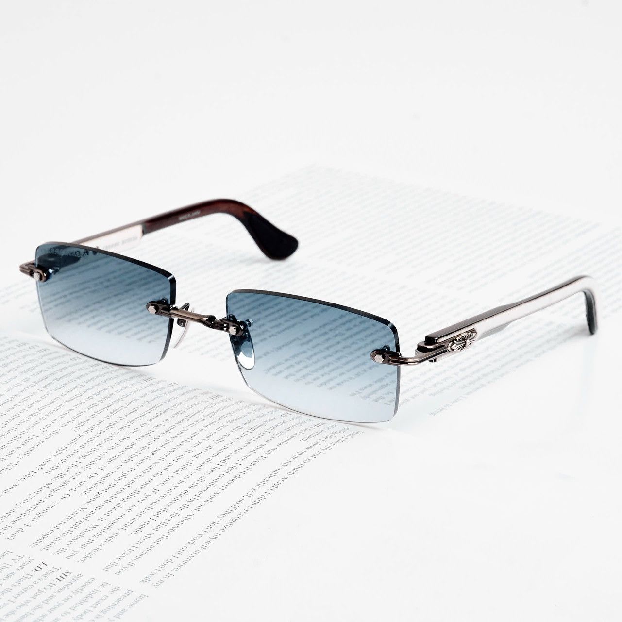 Chrome Hearts CHROME HEARTS DEEP II ANTIQUE SILVER - WHITE EBONY WOOD PIANO VARNISH SUNGLASSES Size ONE SIZE - 2 Thumbnail