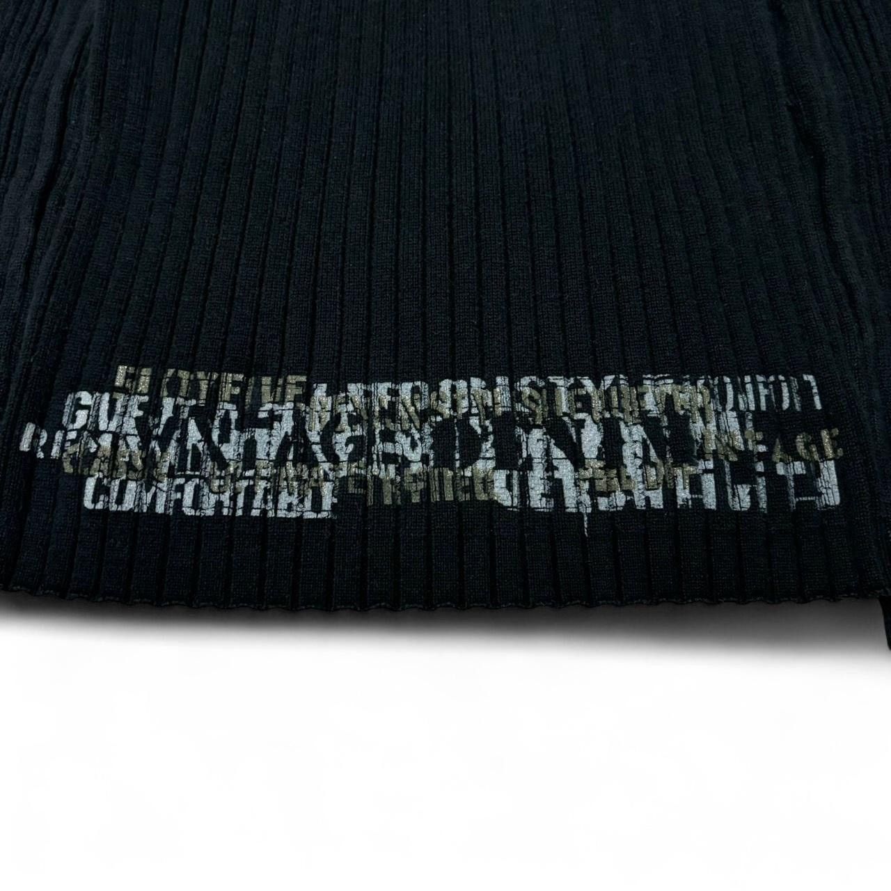 TXT × Vintage Vintage Y2K Faded Black Asymmetrical Zip Graphic Rib Sweater Size S / US 4 / IT 40 - 6 Thumbnail
