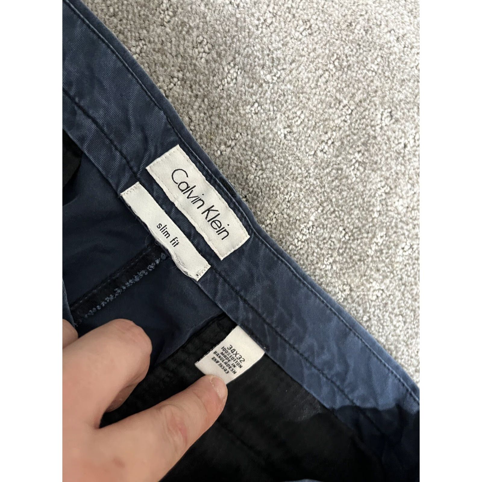 Calvin Klein Calvin Klein Slim Fit Stretch Pants 5-Pocket Business Casual 34x32 Blue Mens Size US 31 - 5 Thumbnail