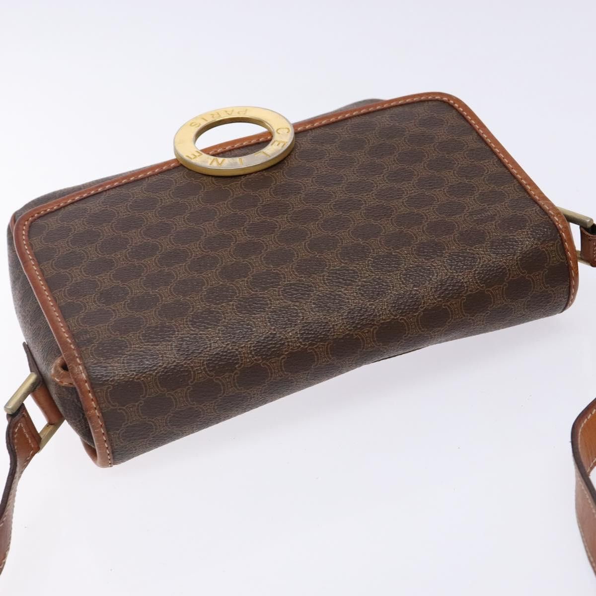 Celine CELINE Macadam Canvas Circle Shoulder Bag Pvc Leather Brown Size ONE SIZE - 6 Thumbnail