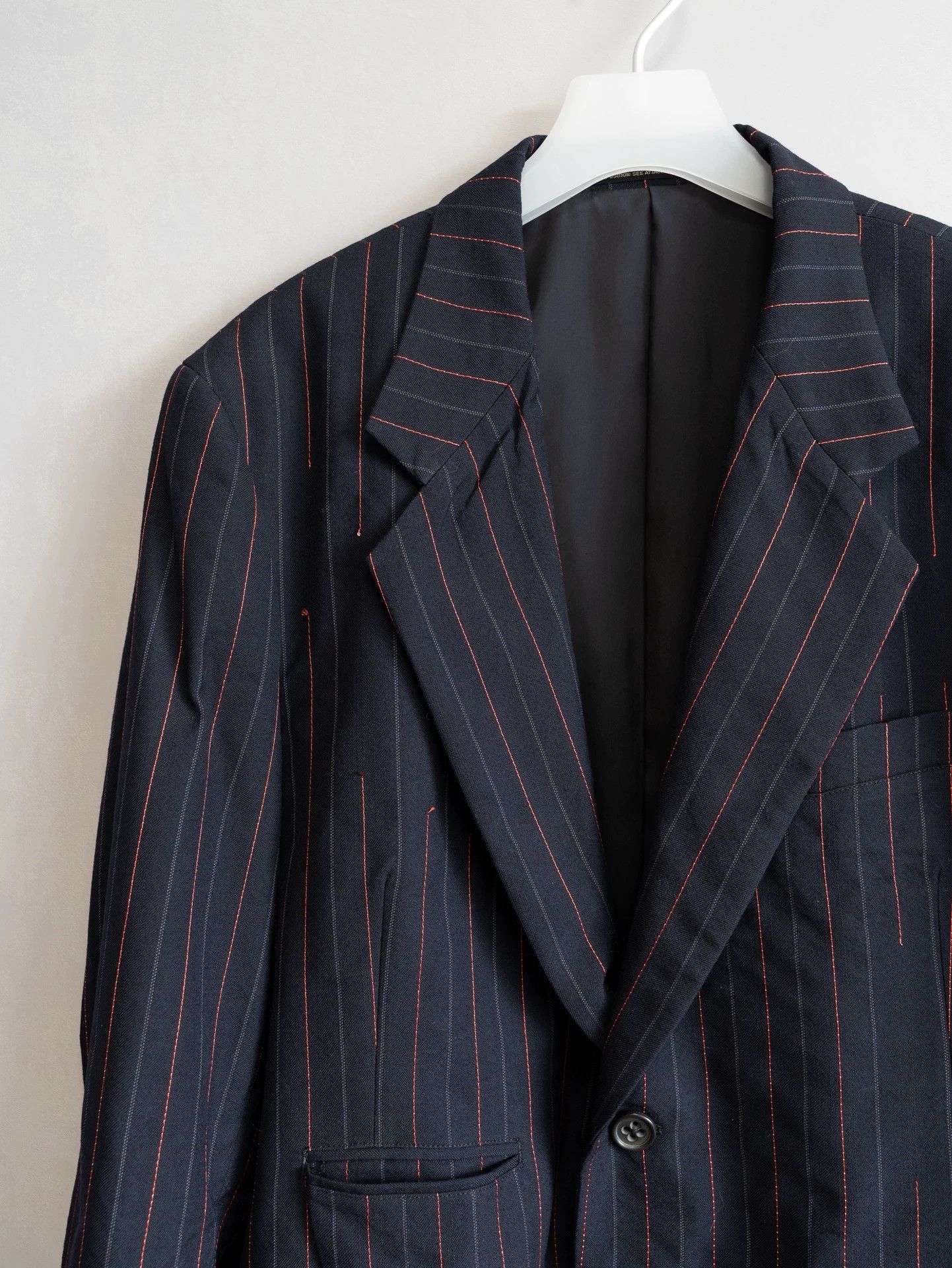 Yohji Yamamoto Yohji Yamamoto 03AW Cut Line Striped Runway Jacket Size 2 Size US M / EU 48-50 / 2 - 4 Thumbnail
