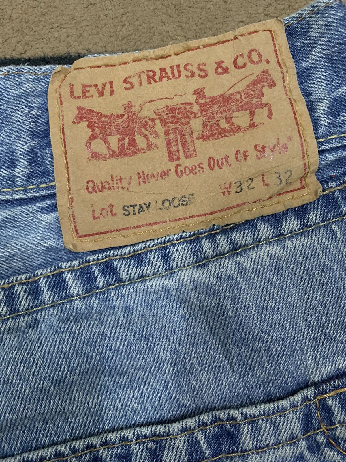Levi's Vintage Clothing Vintage Y2K Levis Big E Stay Loose Straight Blue Wash Jeans Size US 34 / EU 50 - 12 Thumbnail