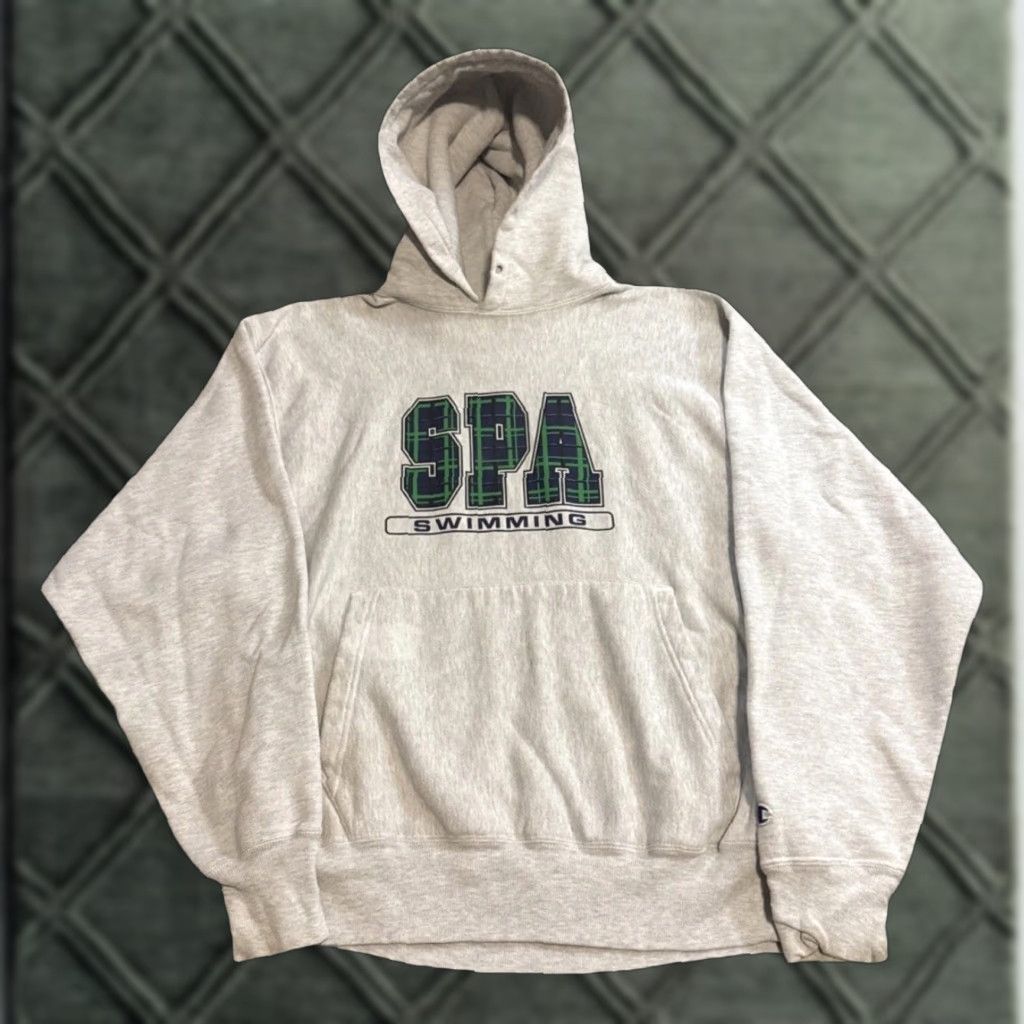 Champion VINTAGE Champion Reverse Weave Hoodie Sweatshirt XL Gray Reversible High School Y2K Champion Unisex Adults Mens Womens Girls Boys Size US XL / EU 56 / 4 - 1 Thumbnail