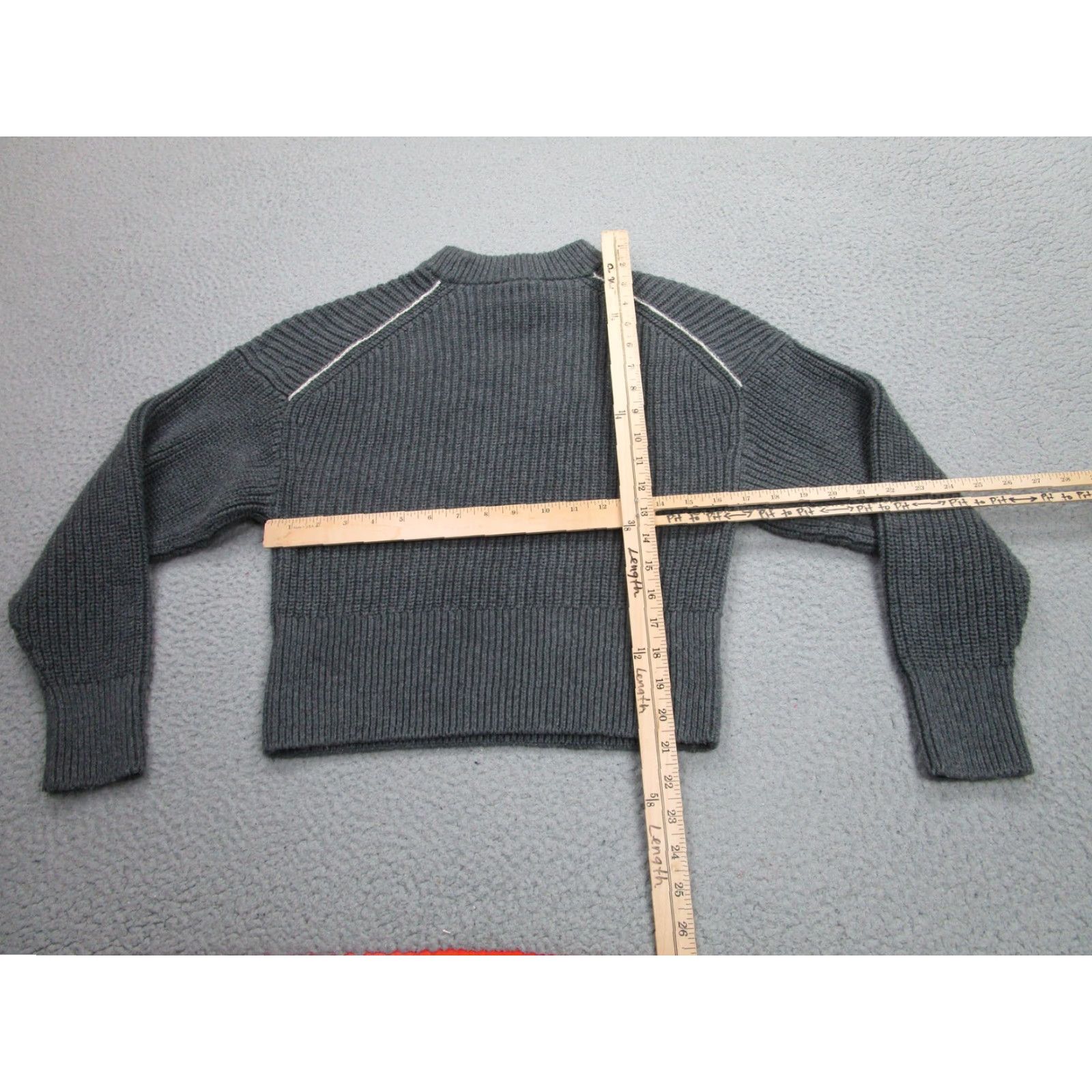 Everlane Everlane Sweater Womens Small Gray Mock Neck Raglan Cropped Pullover Size S / US 4 / IT 40 - 6 Thumbnail
