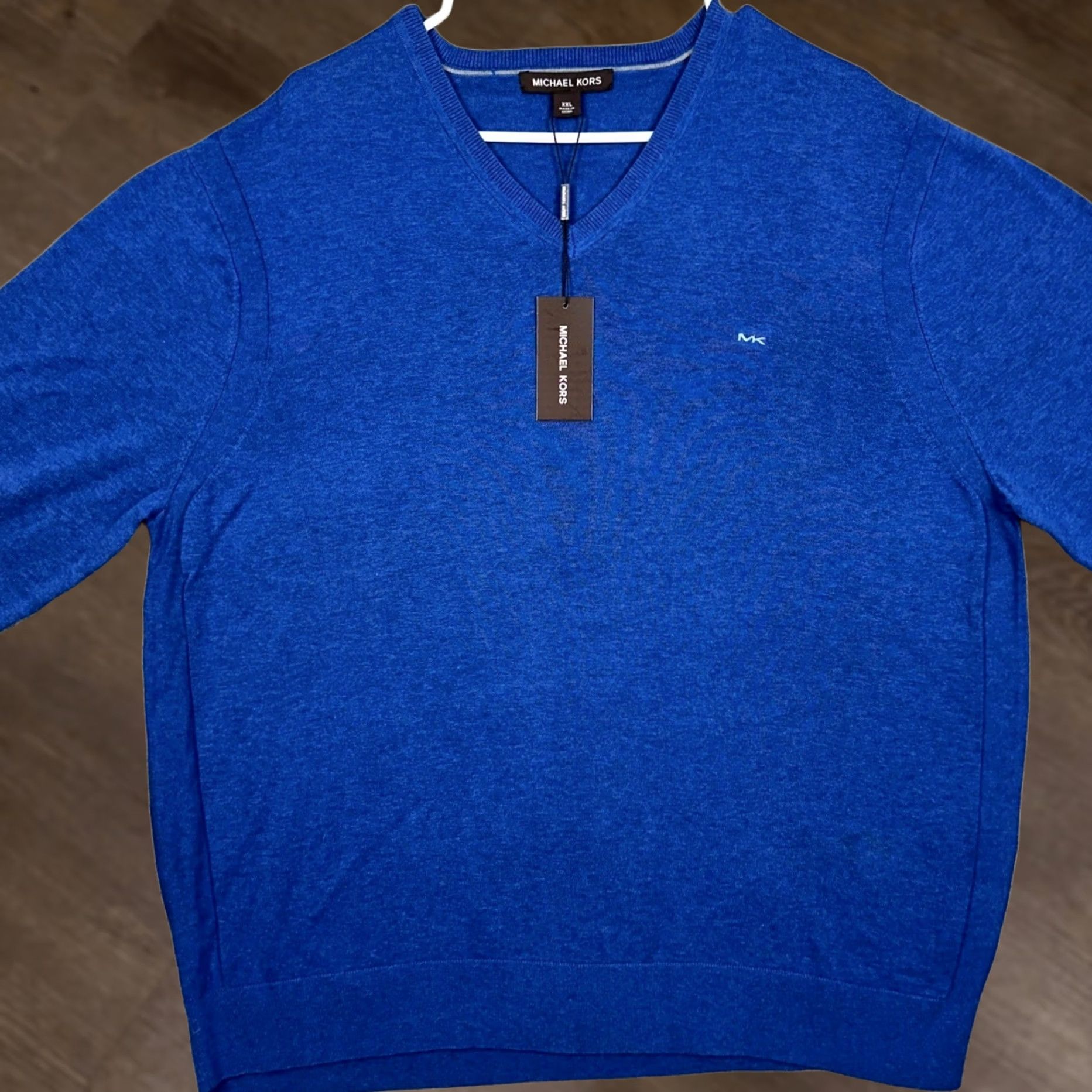 Michael Kors VINTAGE? No — Michael Kors Sweater Knit Mens 2XL Blue V-Neck Pullover Casual Long Sleeve Size US XXL / EU 58 / 5 - 1 Thumbnail
