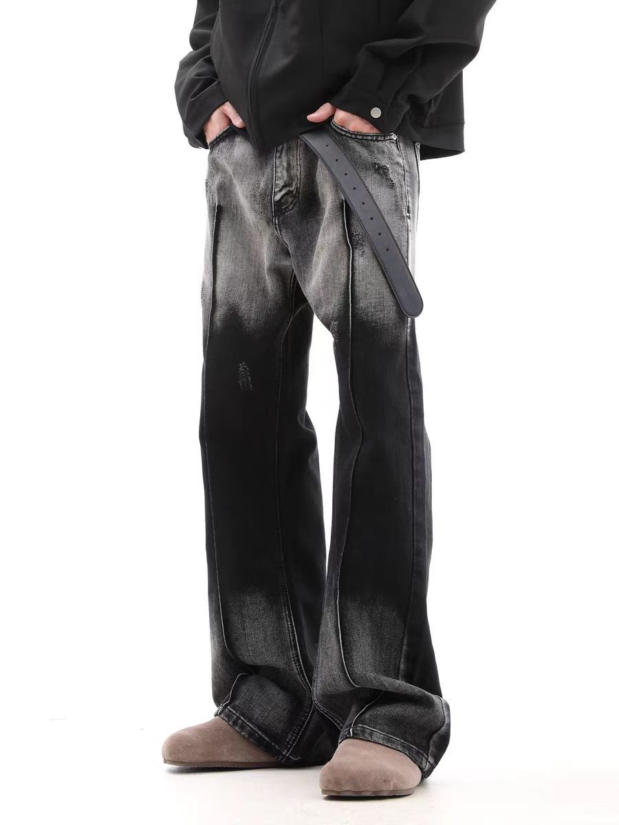 Jean Water-washed gradient black-gray jeans Size US 32 / EU 48 - 1 Thumbnail