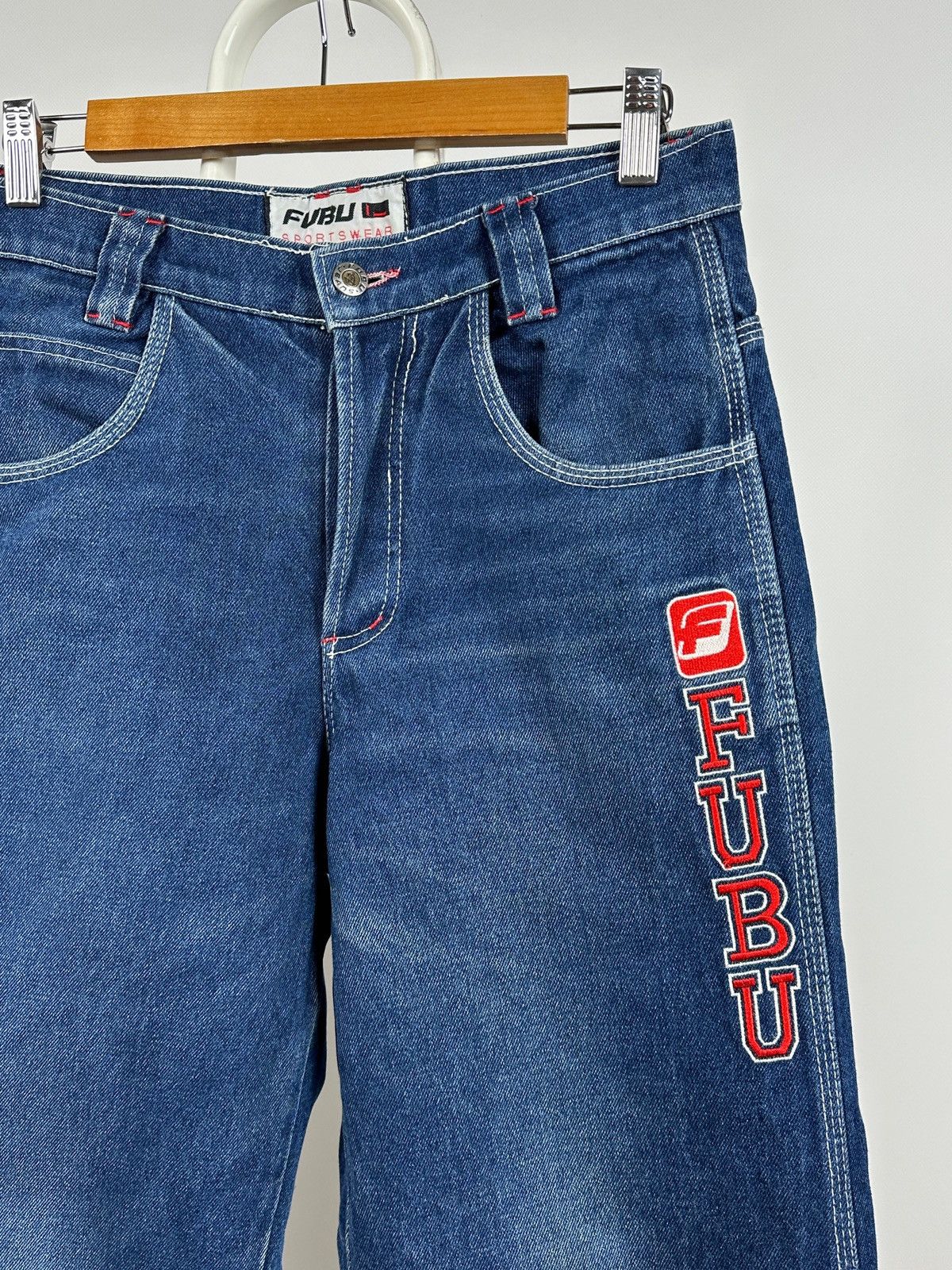 Fubu Vintage Fubu Sports Cargo Baggy Denim Pants Rap Style Size US 28 / EU 44 - 6 Thumbnail
