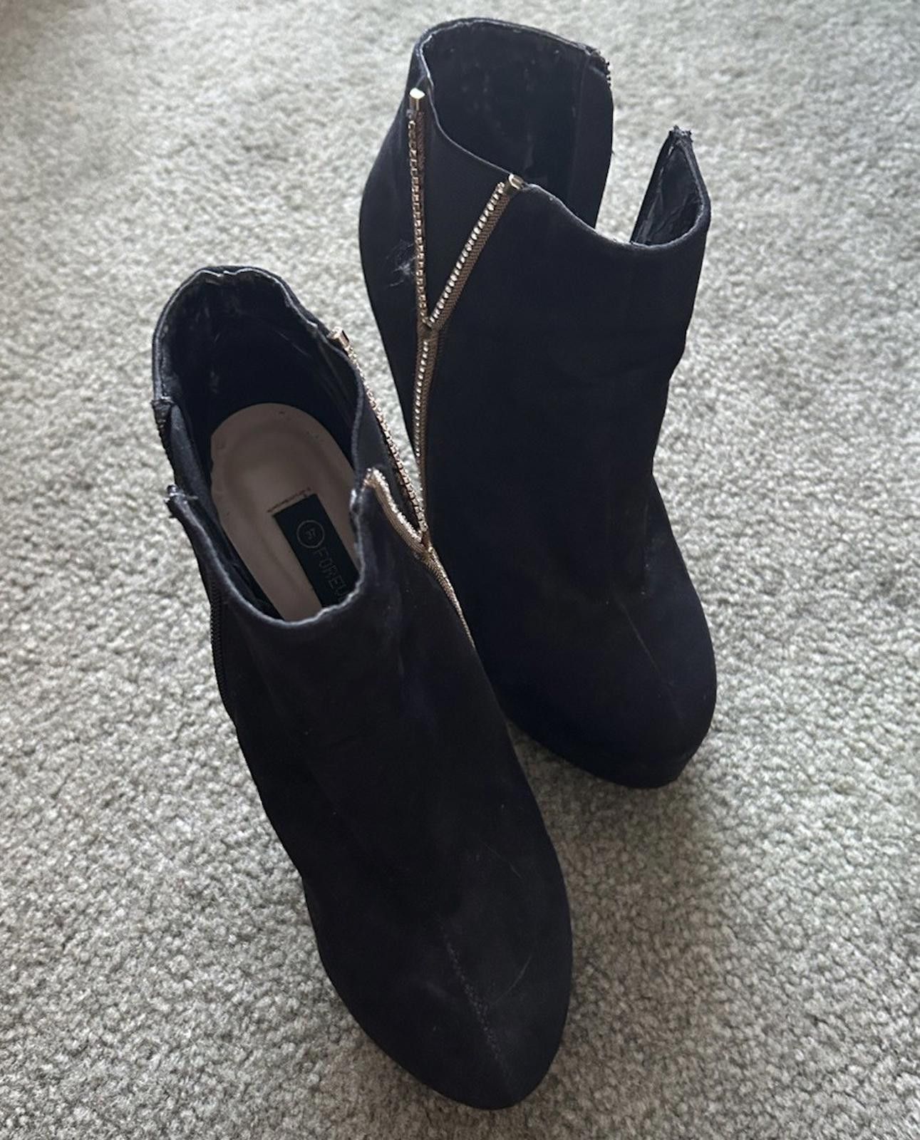 Designer FOREVER NEW Ankle Boot Stiletto Black Diamantés - Size 37 Size US 6 / IT 36 - 4 Thumbnail
