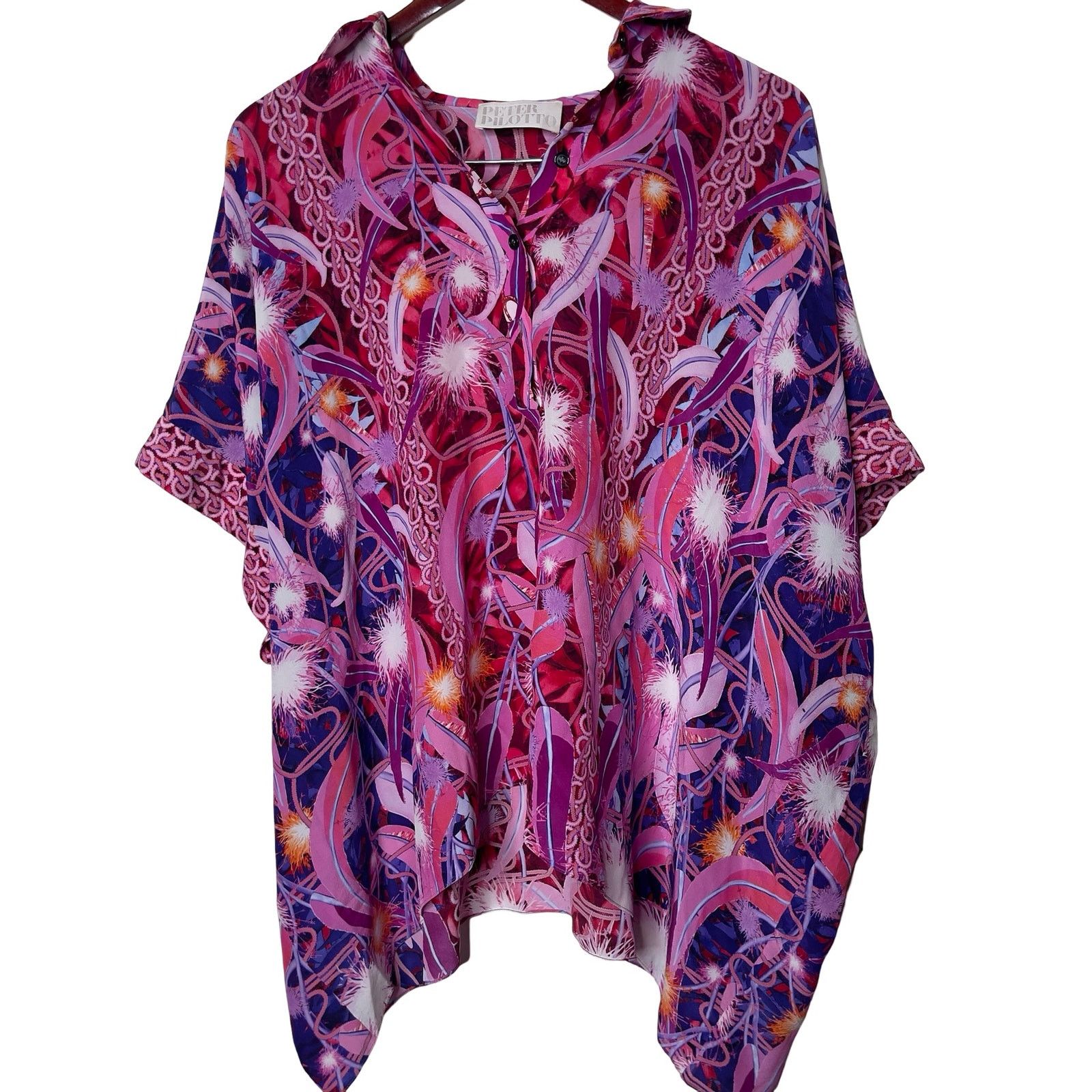 Peter Pilloto pink silk blouse sz L