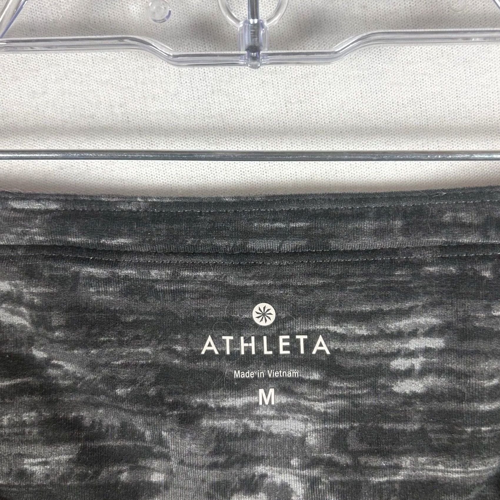 Athleta Athleta Capri Leggings Womens Medium Gray Striped Drawstring Activewear Size 32" / US 10 / IT 46 - 2 Thumbnail