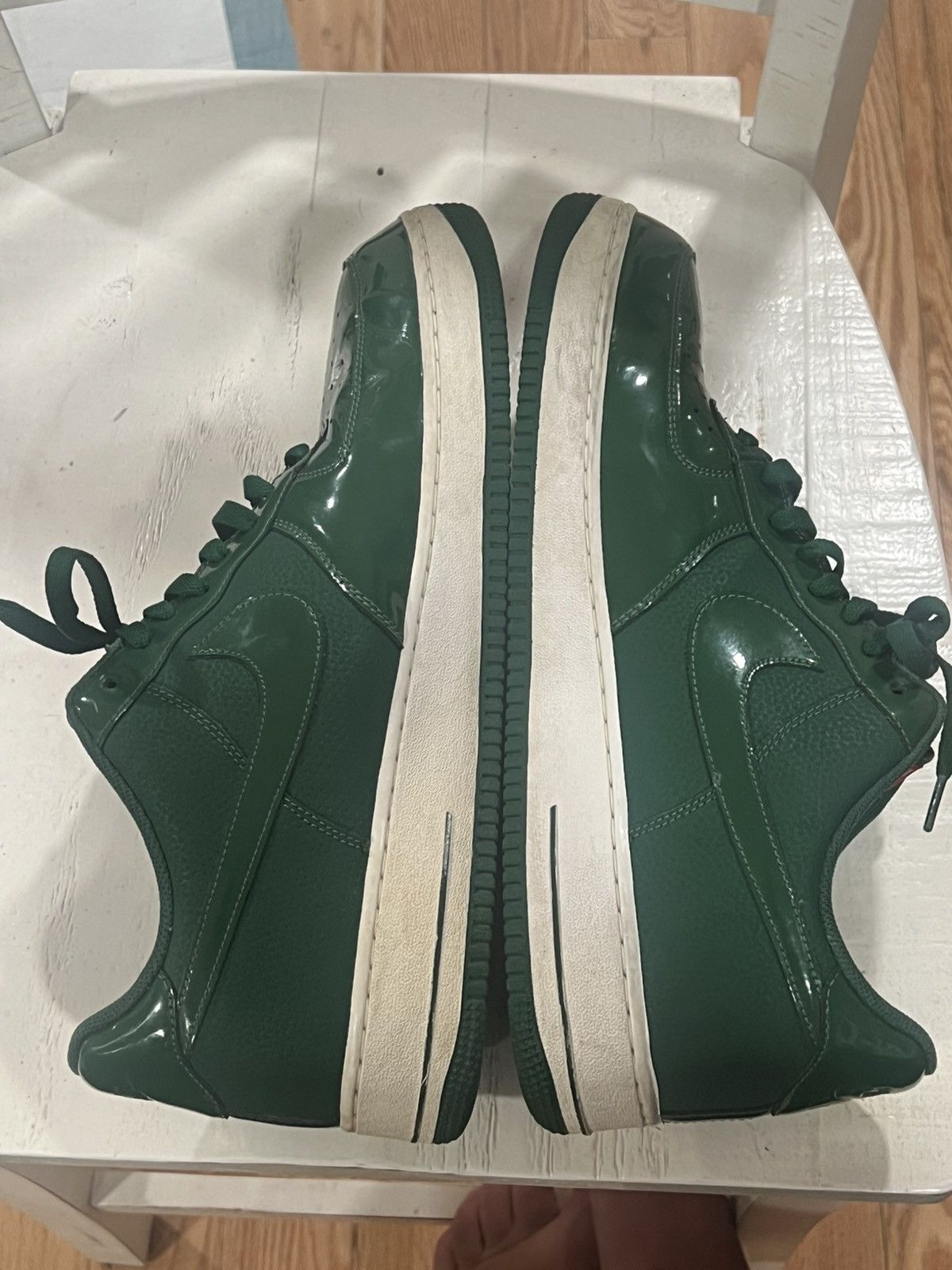 Nike Nike Air Force One 07’ Patent Leather “Gorge Green” Size US 14 / EU 47 - 4 Thumbnail