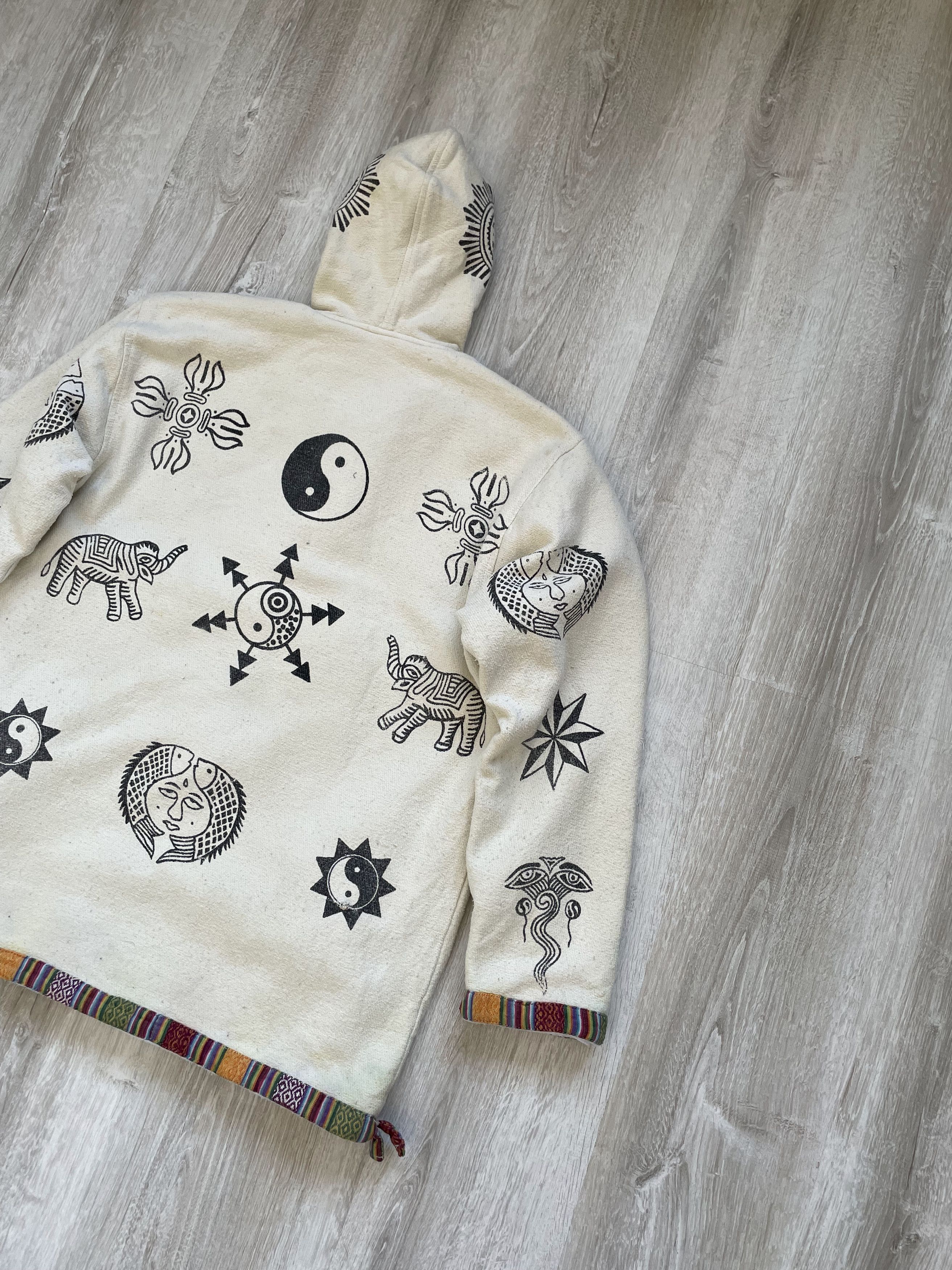 Ying Yang Symbolic Pattern Hoodie Secret Geometry