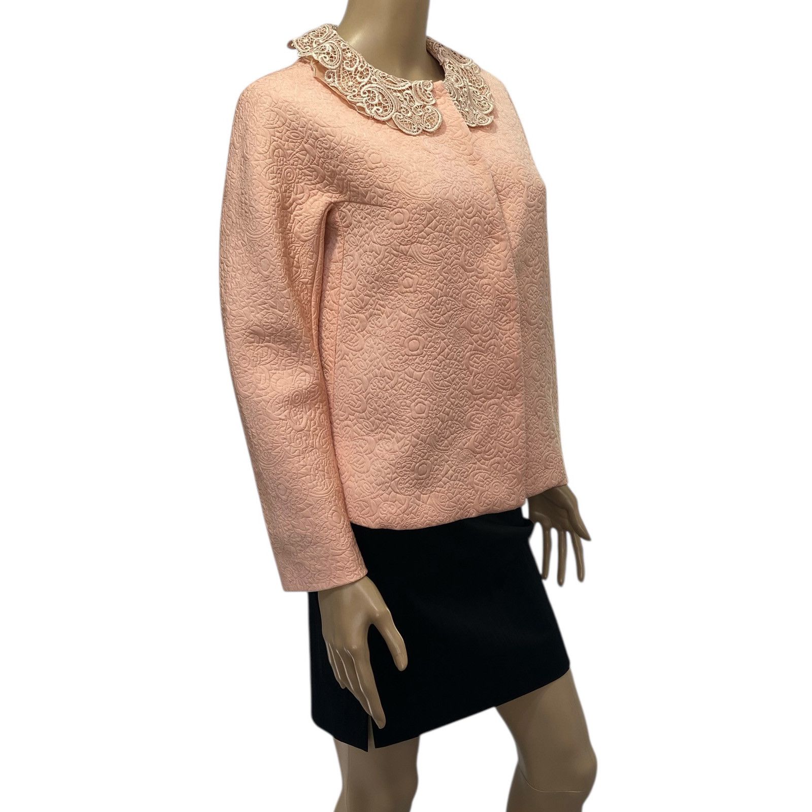 Other SHIATZY CHEN Pink Jacquard Lace Trim Jacket Size XS / US 0-2 / IT 36-38 - 2 Thumbnail