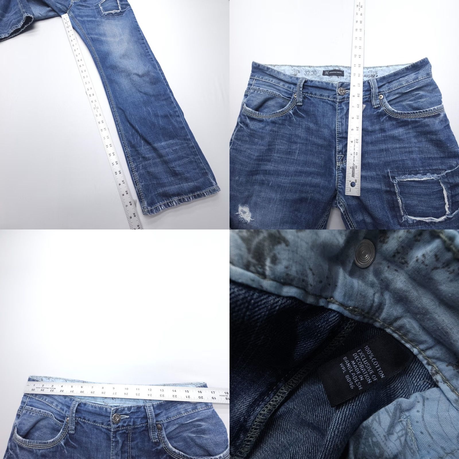 Vintage INC International Concepts Berlin Slim Straight Jeans Mens 32 x 30 Dark Wash Blue Denim 5-Pocket Logo Size US 32 / EU 48 - 8 Thumbnail