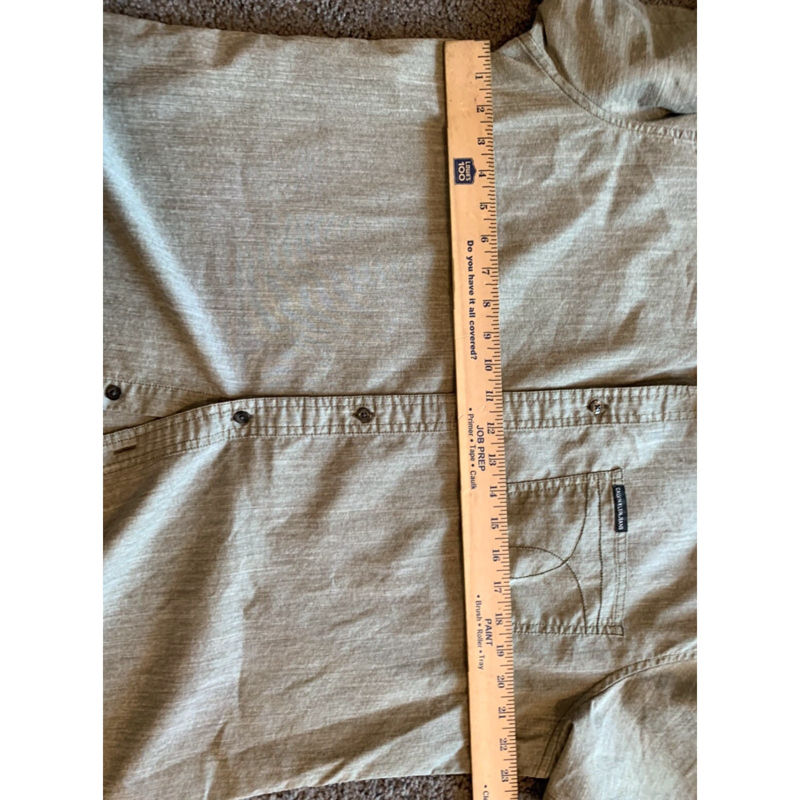 Calvin Klein Calvin Klein Button-Up Shirt Mens L Gray Casual Camp Short Sleeve Button-Down Collar Knit Cotton Regular Fit Vintage No Size US L / EU 52-54 / 3 - 4 Thumbnail